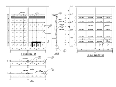 幕墙结构节点 点驳式 玻璃幕墙 施工图