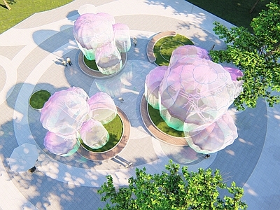 现代雕塑小品 现代休息构架 水母艺术构架 花朵主题构架 花瓣艺术雕塑