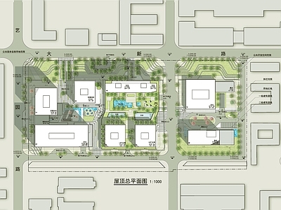 现代产业园建筑 现代产业园 办公商业产业园 科创中心公寓 总平面图及彩图 施工图