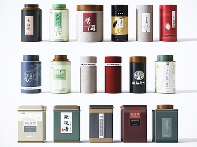 现代新中式摆件组合 茶叶茶叶罐组合
