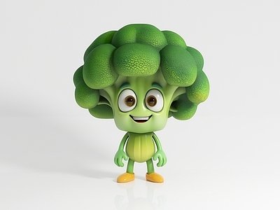 虚拟人物 西蓝花卡通蔬菜 动漫人物虚拟造型 美陈IP打卡合影 手办摆件卡通雕塑 玩具玩偶场景氛围