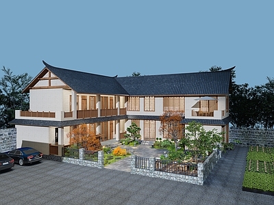 新中式禅意其他住宅外观 新中式民宿庭院 新中式别墅外观