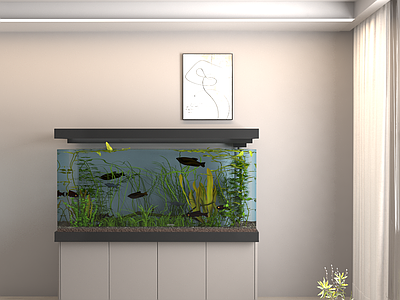 现代鱼缸 鱼缸 玻璃鱼缸