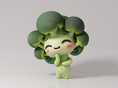 虚拟人物 西蓝花动漫风格 卡通蔬菜美陈IP 打卡合影场景氛围 装饰道具人物雕塑 演出活动手办摆件