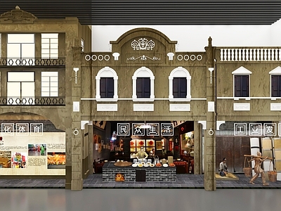 现代欧式博物馆展厅 欧式建筑 食堂 挑夫工业