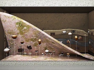 现代陶瓷展厅 陶器产品展示墙