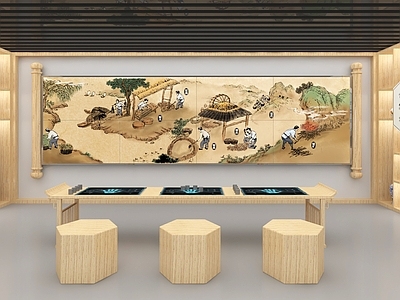 现代新中式博物馆展厅 新中式博物馆 瓷器制作流程展