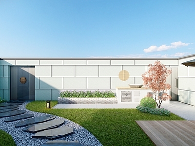 现代新中式乡村庭院 庭院花园
