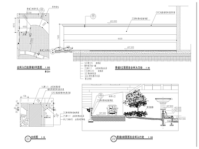 现代新中式门头 大门 小区大门 景墙 标识 学校大门 施工图