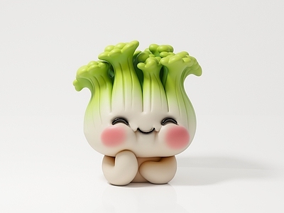 虚拟人物 大头白菜卡通风格 动漫人物蔬菜人物 可爱表情手办摆件 美陈IP公仔玩偶 雕塑雕像活动演出