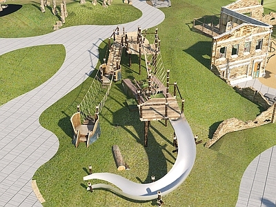 现代单人沙发 植物建筑场景