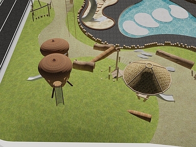 现代单人沙发 植物建筑场景