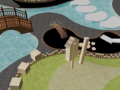 现代单人沙发 植物建筑场景