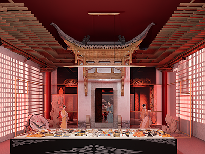 现代复古博物馆 展厅 京剧展厅 黄梅戏展厅 戏曲展厅