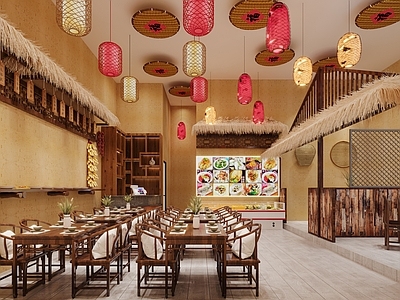 新中式中餐厅 新中式餐厅 复古