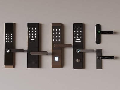 锁 钥匙 指纹锁门把手 智能电子密码门锁
