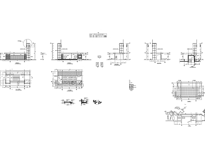 现代新中式门头 小区大门 入口大门 入口 学校大门 大门 施工图
