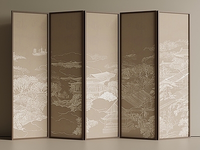 新中式屏风 木屏风 可折叠屏风 办公室屏风 布艺屏风