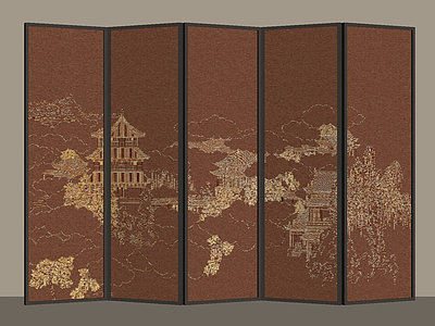 中古法式屏风 布艺屏风 木屏风 可折叠屏风 办公室屏风