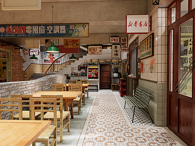 工业现代中餐厅 中餐厅明档 复古餐厅 做旧餐厅 八十年代餐厅