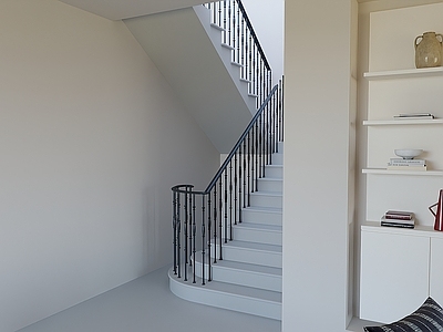 法式中古楼梯间 复古楼梯 双跑楼梯 楼梯