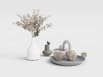现代北欧花瓶 北欧风陈设饰品 干花 陶瓷花瓶