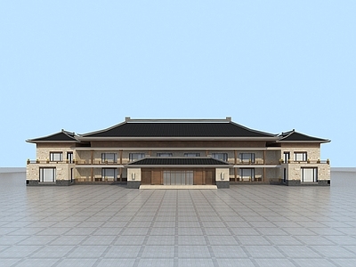 中式其他公共建筑 古建幼儿园建筑