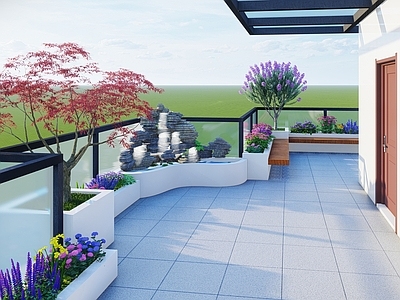 现代屋顶花园 屋顶花园设计 庭院景观设计