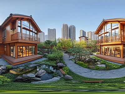 现代小区HDR 现代小区白天全景