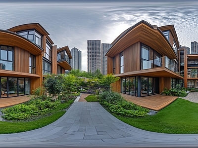 现代小区HDR 现代小区白天全景