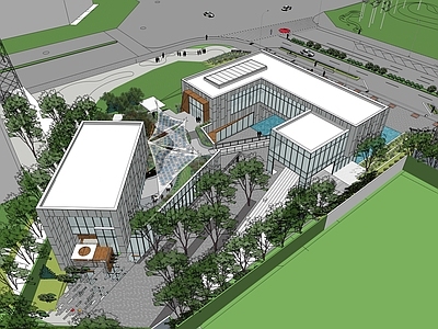 现代学校建筑 书院 艺术学校