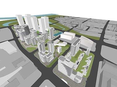 现代办公楼 商住楼 现代 办公