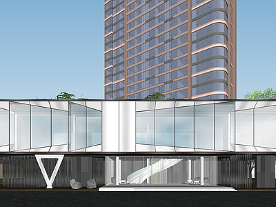 现代售楼处建筑 售楼处 示范区 商业 住宅 启动区