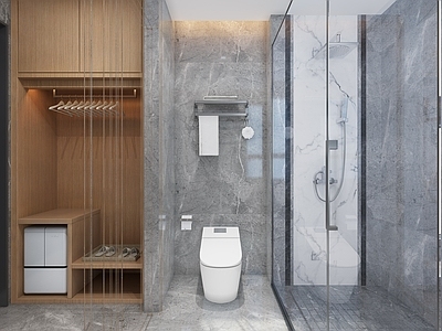 现代新中式酒店卫生间 卫生间