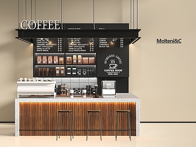 现代咖啡厅 奶茶店 咖啡机 工作台 收银台