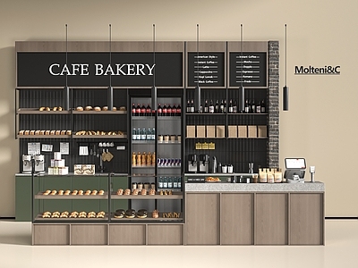 现代甜品面包店 蛋糕店 面包店 甜品店 工作台 收银台