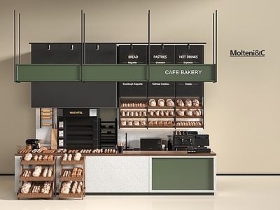 现代甜品面包店 蛋糕店 面包店 甜品店 工作台 收银台