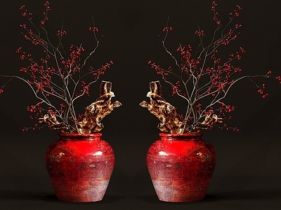 中古侘寂花艺 陶瓷花瓶