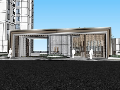 现代小公建 住宅小区入口 现代