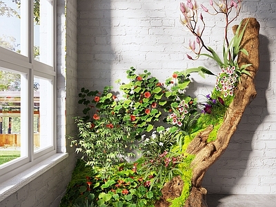 现代室内景观 现代室内景观 景观小品 植物造景 植物堆 景观植物