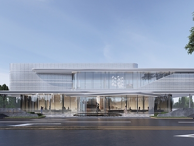 现代售楼处建筑 示范区 小区入口