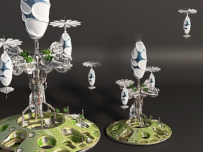 现代其他景观小品 太空基地 宇宙飞船 航空基地