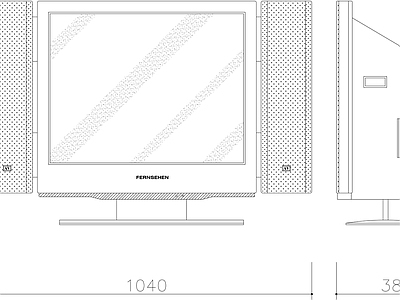 现代客厅 电视机 施工图