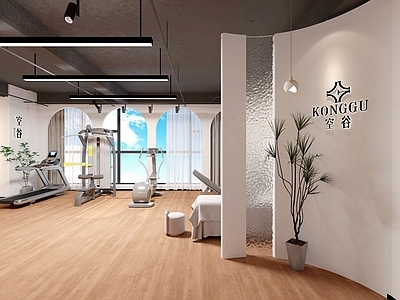现代瑜伽室 健身房瑜伽室 美容床 瑜伽体验店