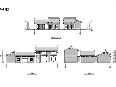 现代新中式商业街 一层商铺建筑图 施工图