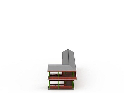 现代其他景观小品 中式长廊