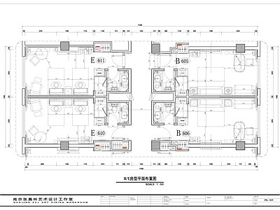 酒店客房 酒店样板间施工详 平面图