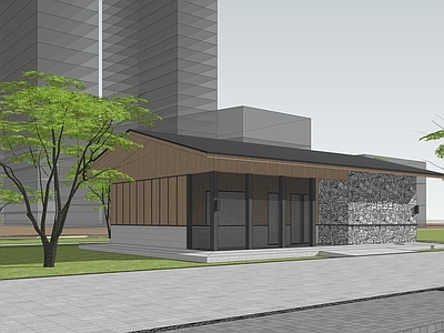 新中式简约其他公共建筑 公厕 坡面公厕 公园公厕