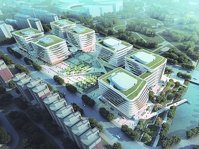 现代产业园建筑 现代办公产业园 多层办公楼 建筑方案平面立面 施工图