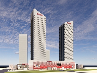 现代简约商场建筑 商业高层 商业多层 万达商场 万达酒店 万达金街